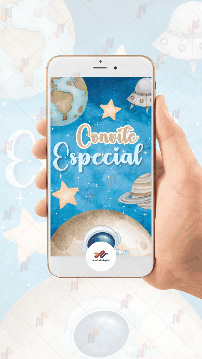 Convite Animado Plus Astronauta - Imagem 2