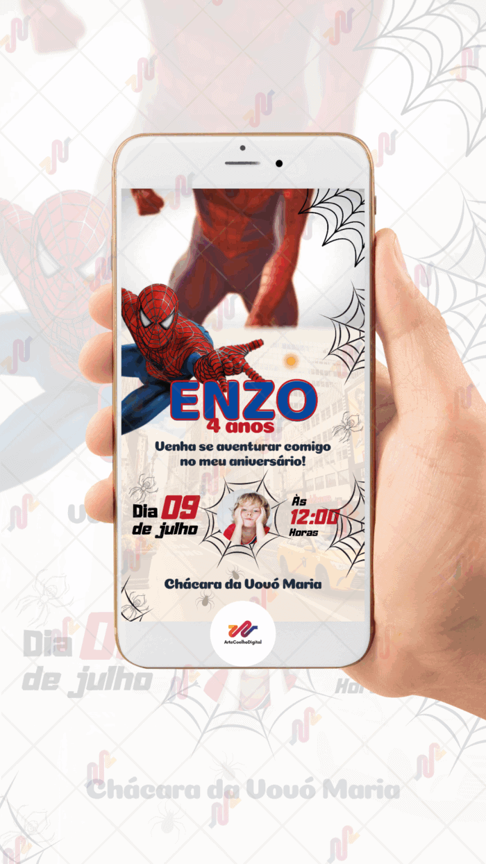 Convite animado Homem aranha - Imagem 2