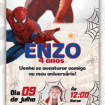 Convite animado Homem aranha
