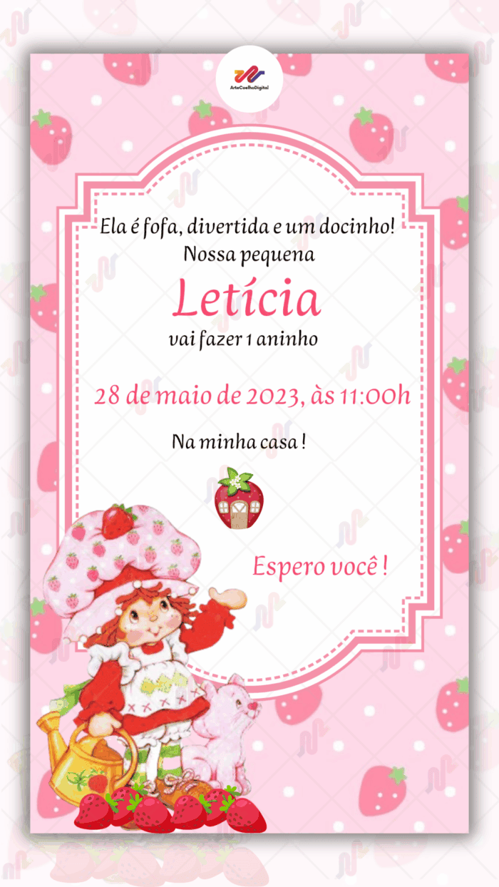 Convite digital Moranguinho - Imagem 1