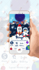 Convite Animado Simples Astronauta - Imagem 2