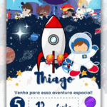 Convite Animado Simples Astronauta