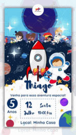 Convite Animado Simples Astronauta
