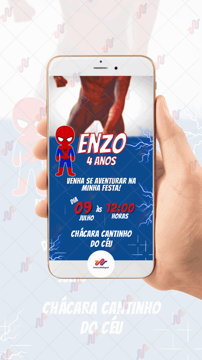 Convite animado Homem aranha - Imagem 2