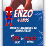 Convite animado Homem aranha
