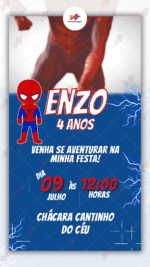 Convite animado Homem aranha