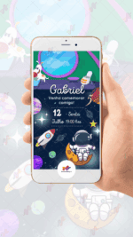 Convite Animado Simples Astronauta - Imagem 2