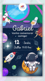 Convite Animado Simples Astronauta