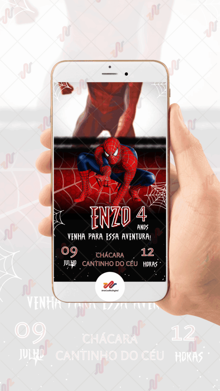 Convite animado Homem aranha - Imagem 2
