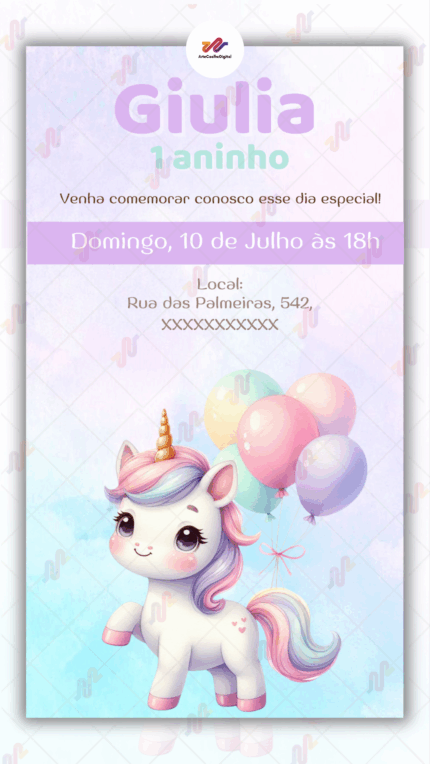 Convite Virtual Unicórnio