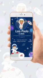 Convite Animado Simples Astronauta - Imagem 2