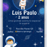 Convite Animado Simples Astronauta