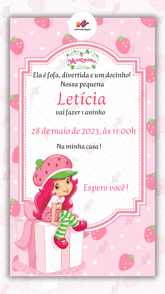 Convite digital Moranguinho - Imagem 1