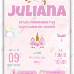 Convite Interativo simples Unicórnio