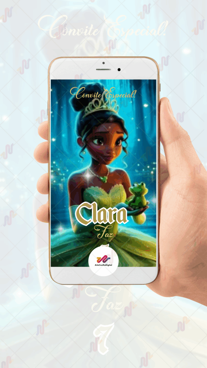 Convite animado Plus Princesa tiana - Imagem 2