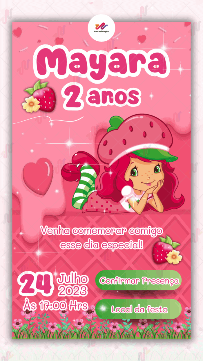 Convite Interativo Moranguinho - Imagem 1