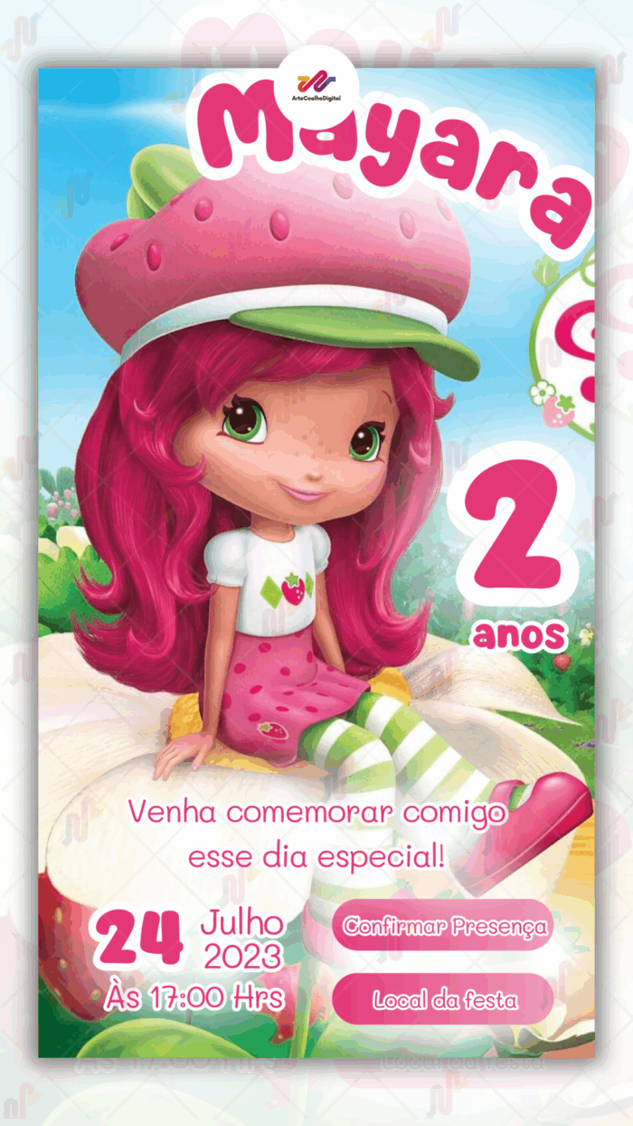 Convite Interativo Moranguinho - Imagem 1