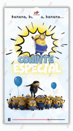 Convite animado Plus Minions