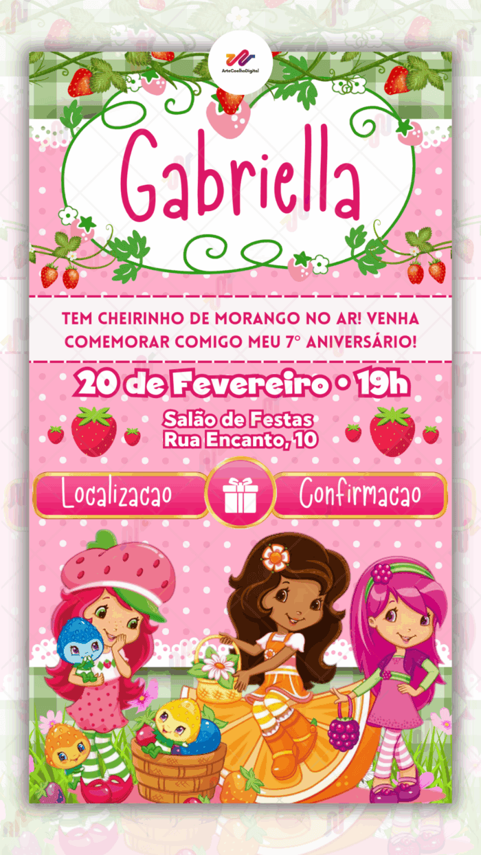 Convite Interativo Moranguinho - Imagem 1