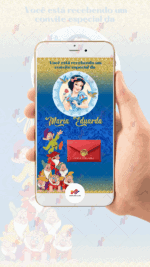 Convite interativo gold Branca de neve - Imagem 2
