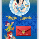 Convite interativo gold Branca de neve