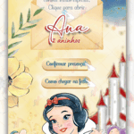Convite interativo gold Plus Branca de neve