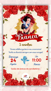 Convite digital Branca de neve