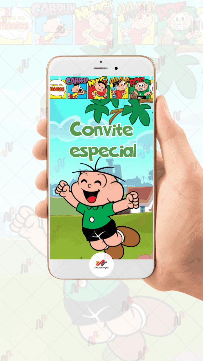 Convite Animado Cebolinha Turma da Monica - Imagem 2