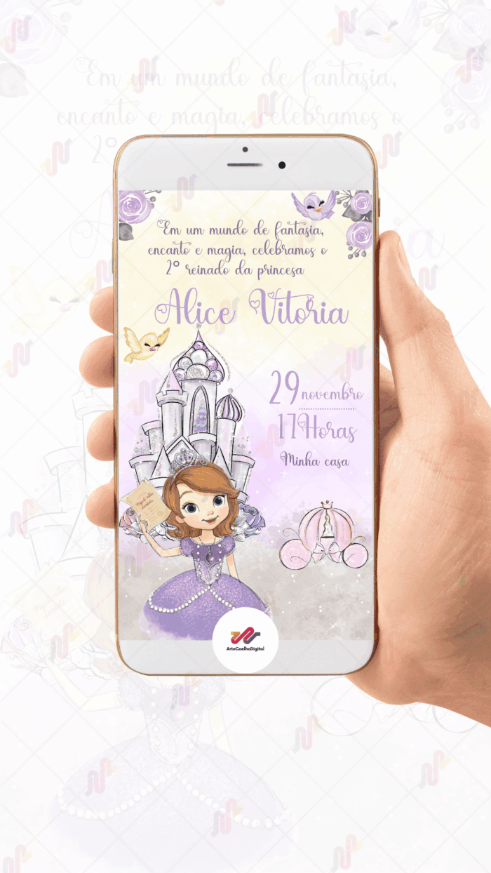 Convite digital Princesa Sofia - Imagem 2