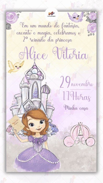 Convite digital Princesa Sofia