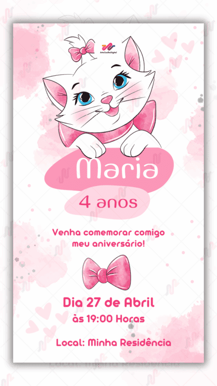 Convite digital Gata Marie