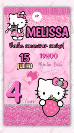 Convite Digital Hello Kitty