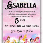 Convite Digital Princesas Disney