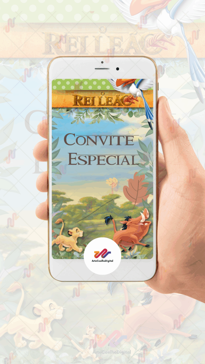 Convite Animado Rei leão - Imagem 2