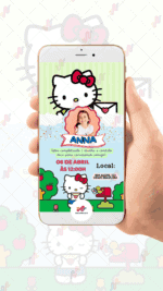 Convite Animado Simples Hello Kitty - Imagem 2