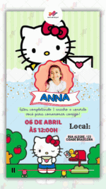 Convite Animado Simples Hello Kitty