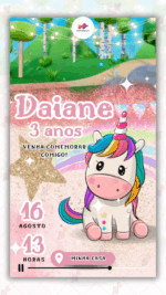 Convite Animado Unicórnio