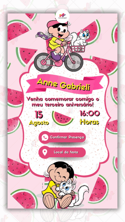 Convite Interativo Magali Turma da Monica