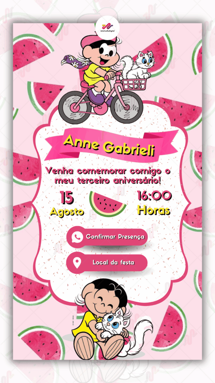 Convite Interativo Magali Turma da Monica - Imagem 1
