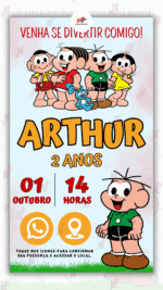 Convite Interativo Cebolinha - Turma da Monica