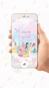Convite Animado Princesas Disney - Imagem 2