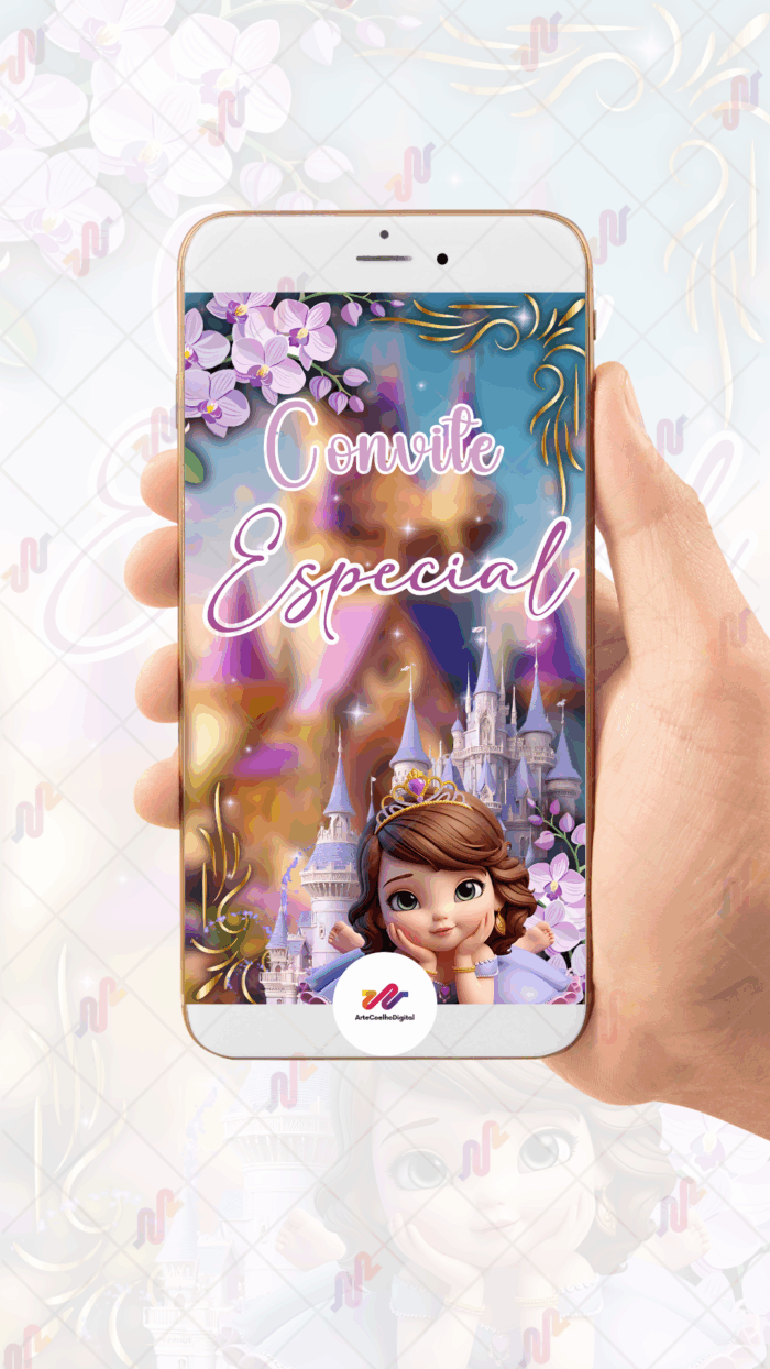 Convite Animado Princesa Sofia - Imagem 2