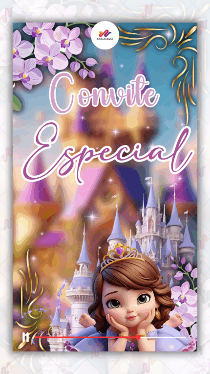 Convite Animado Princesa Sofia