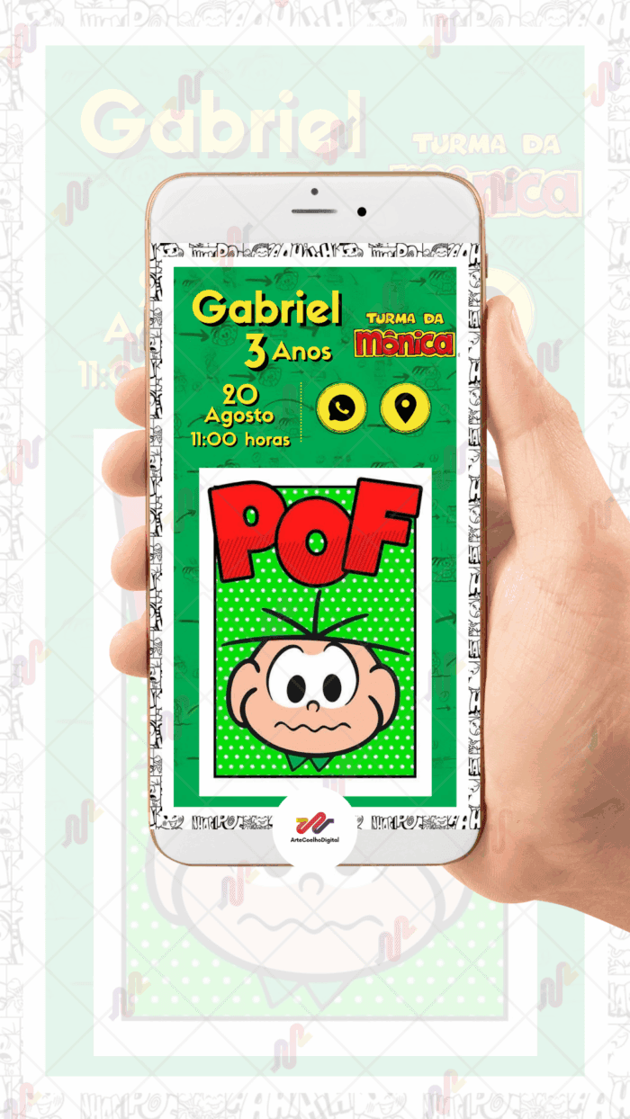 Convite Interativo Cebolinha Turma da Monica - Imagem 2