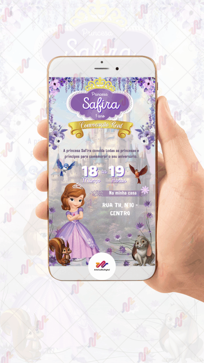 Convite digital Princesa Sofia - Imagem 2