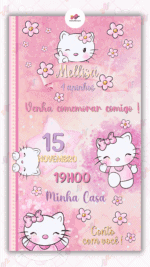 Convite Digital Hello Kitty