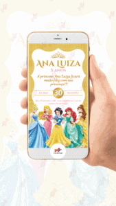 Convite Digital Princesas Disney - Imagem 2