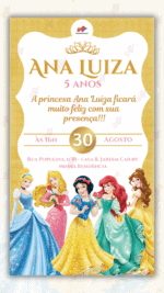 Convite Digital Princesas Disney