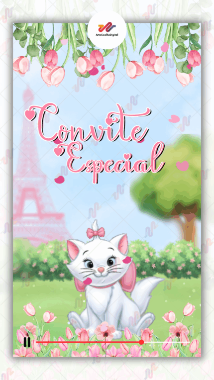 Convite Animado Plus Gata Marie