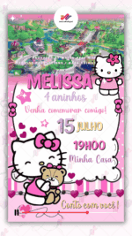 Convite Animado Simples Hello Kitty